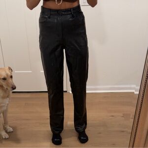 Abercrombie & Fitch Vegan Leather Pants - Black